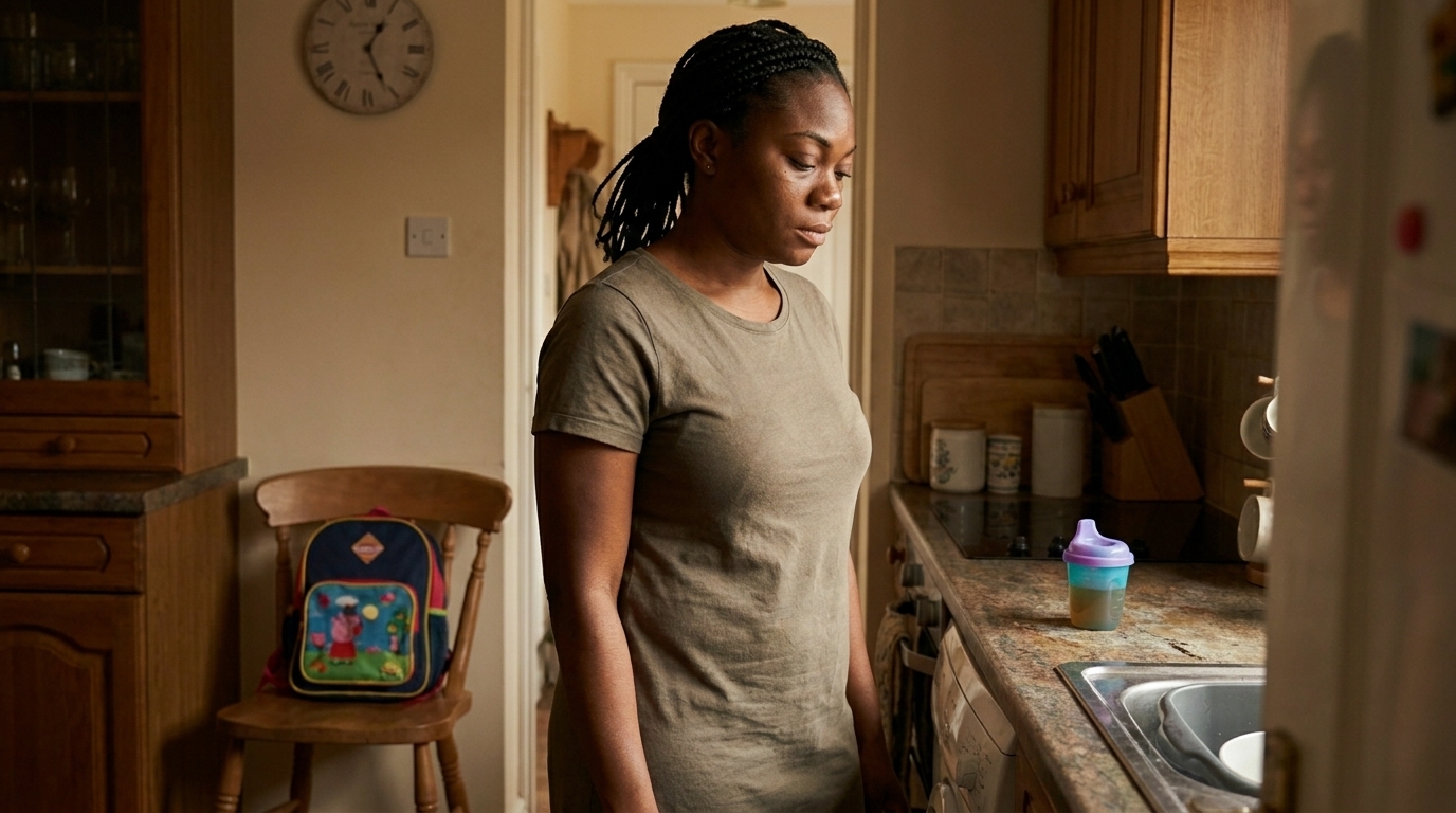 Nigerian mother in her kitchen, honest and relatable